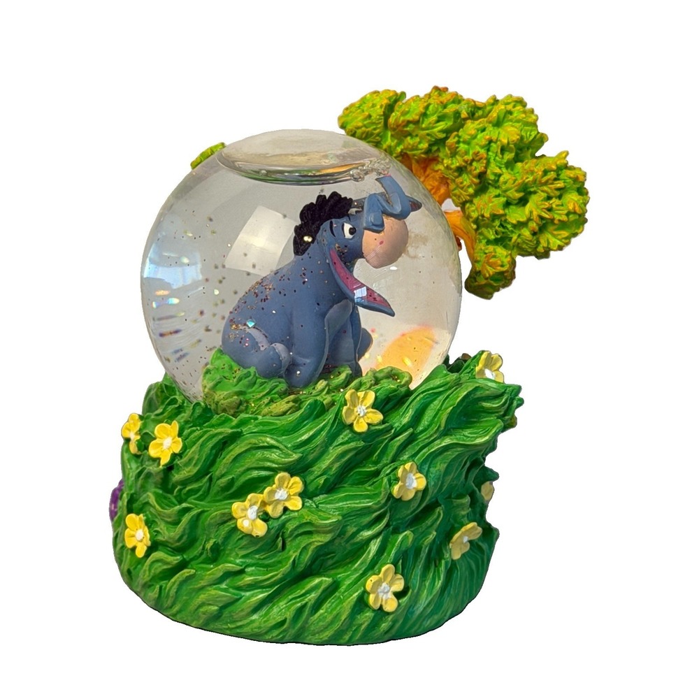 Disney Store Exclusive Mini Snow Globe Eeyore Under Tree 2.8"x2.8"x2.2"